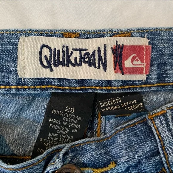 VTG 00s Quiksilver Men's Blue Jeans, QuikJean, 29x29, Relaxed Straight Leg - Picture 6 of 9